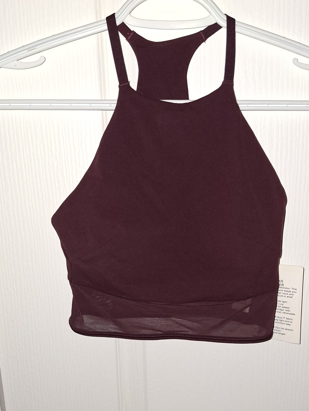 lululemon athletica Maroon High-Neck Mesh-Hem Tank